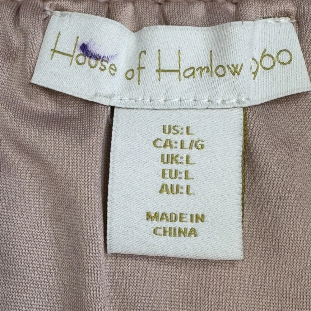 House Of Harlow 1960 2 Piece‎ Women's Sweater Skirt Large Pink Textured Knit